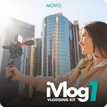 Movo iVlog1 Vlogging Kit for iPhone - Lightning Compatible YouTube Starter Kit - with Shotgun Microphone, Mini Tripod, LED Light, Wide-Angle Lens, Lightning Adapter Vlog Kit - iPhone Vlogging Kit