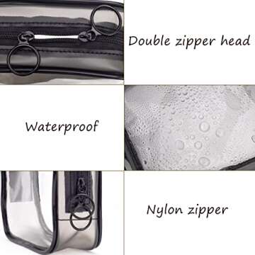 LYroo Small Clear Makeup Bag - Compact & Stylish Organizer