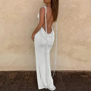 JUMISEE Women Sexy Backless Maxi Dress for Parties