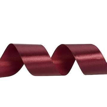 ATRBB 25 Yards 1-1/2 inch Wide Satin Ribbon Perfect for Wedding,Handmade Bows and Gift Wrapping(Wine Red)