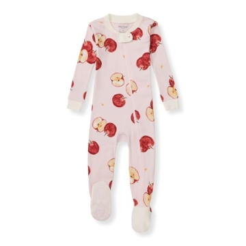 Burt's Bees Baby Girls Zip Front Footed Pajamas, Organic Cotton