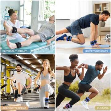 Sportneer Adjustable Ankle Weights for Women and Men：1 Pair 1 2 3 4 6 7 8 10 lbs Upgraded Easily Adjustable Leg Weight, Weighted Wrist Weight Strap for Gym, Fitness, Workout, Walking, Dancing (Purple, 5 lbs x 2)