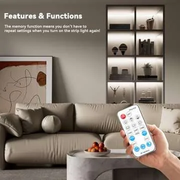 PAUTIX COB LED Strip Light White 5000K 20ft/6.1m,3087LEDs Super Bright 6000 Lumen,Dimmable 24V LED Tape Light with 3M Tape,RF Remote with Timer Function,48W Power Supply,for Bedroom,Home,Kitchen DIY