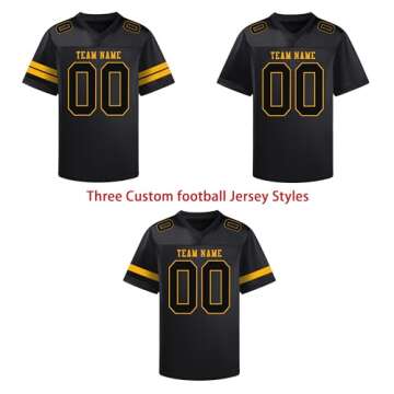 Custom Football Jersey Personalized Stitched/Printed Team Name & Number Customized Football Jersey f...