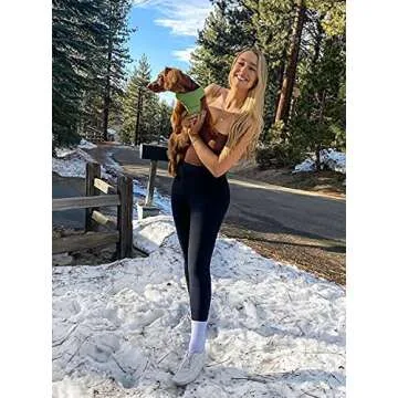 FULLSOFT 3 Pack Leggings for Women Non See Through-Workout High Waisted Tummy Comtrol Black Lightweight Yoga Pants for Gym Hiking Running Dance(Black,Brown,Navy Blue,Small-Medium)