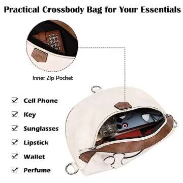 Eslcorri Crossbody Bags for Women - Fashion Sling Purse Shoulder Bag Fanny Pack Leather Causal Chest Bum Bag with Adjustable Wide Strap for Workout Traveling Running Shopping