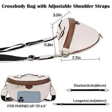 Eslcorri Crossbody Bags for Women - Fashion Sling Purse Shoulder Bag Fanny Pack Leather Causal Chest Bum Bag with Adjustable Wide Strap for Workout Traveling Running Shopping