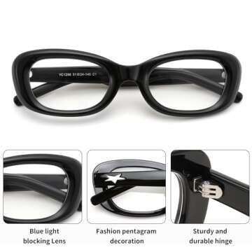 FEISEDY Retro Oval Blue Light Blocking Glasses for Women Nerd Fake Glasses Y2k Small Eyewear Frame B0229