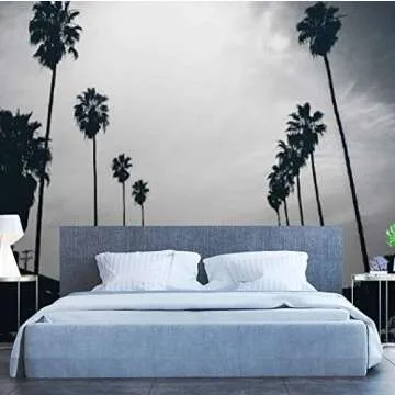 RECETHROWS Wall Mural Los Angeles Streets Black and Whites and Pictures Peel and Stick Wallpaper Self Adhesive Wallpaper Large Wall Sticker Removable Vinyl Film Roll Shelf Paper Home Decor