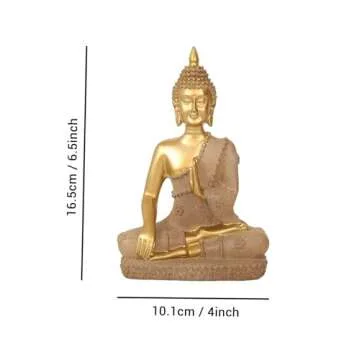 Golden 6.5" Buddha Statue for Home Decor and Gifts