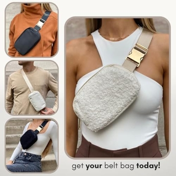Boutique Fleece Belt Bag Stylish Sherpa Fanny Pack for Women