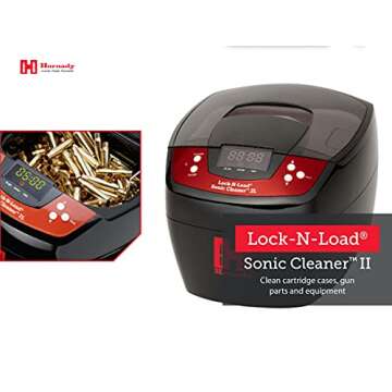 Hornady Lock-N-Load Sonic Cleaner 2L, 110V, 043320 - Premium Way to Clean Gun Parts & Bullet Casings - 80 Watt Heated Ultrasonic Cleaner Helps Remove Built-Up Carbon Residue with High Frequency Energy