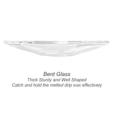 VGEUNA 12 Pieces Bent Glass Candle Bobeches, Candle Rings, Bobeches for Candlestick Holders (Round)