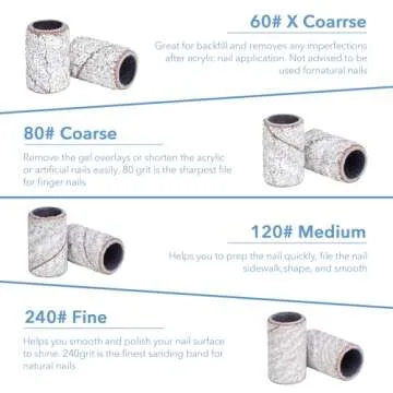 GazePlus 100 Pcs Zebra Sanding Bands for Nail Drills