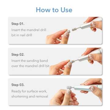 GazePlus 100 Pcs Zebra Sanding Bands for Nail Drills