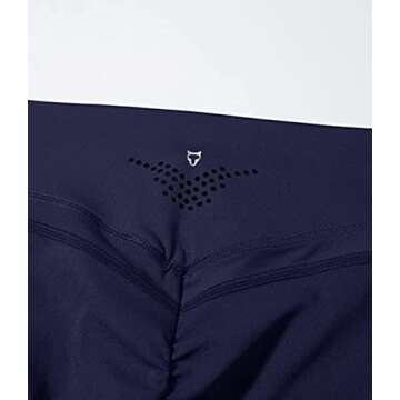 TomTiger Yoga Shorts for Women Tummy Control High Waist Biker Shorts Exercise Workout Butt Lifting Tights Women's Short Pants (Navy, XL)