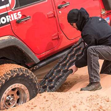 ARB TREDPROMGO Vehicle Recovery Boards Traction Tracks and Extraction Device for Off-Road Mud, Sand, & Snow(Grey/Orange)
