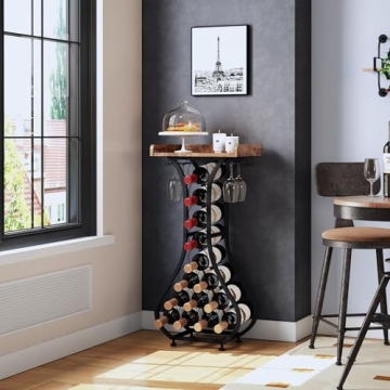 Stylish X-cosrack Wine Rack 14 Bottles with Glass Holder