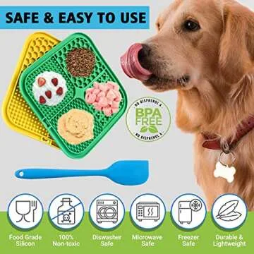 Kwispel Lick Mat for Dogs with Suction Cups and Spatula