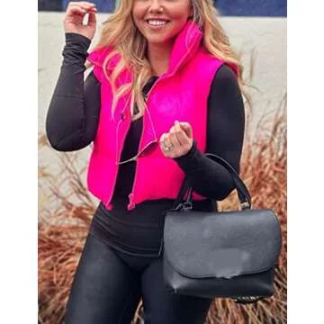 UANEO Stylish Cropped Puffer Vest for Women