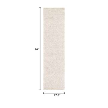 SAFAVIEH Natura Collection Runner Rug - 2'3" x 7', Beige & Ivory, Handmade Wool, Ideal for High Traf...