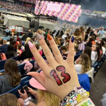 Tuoshei 30 Pcs Concert Merch,13 Temporary Tattoo,13 Tattoo, Hand tattoo, Star Temporary Tattoos, Concert Accessories for Singer Gifts