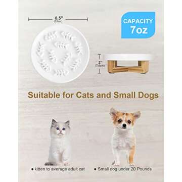 DDMOMMY Ceramic Pet Feeder, Slow Feed for Cats & Dogs