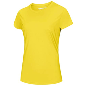 MAGCOMSEN UPF Shirt for Women Swim Tops Yellow Rash Guard Fishing Shirts Outdoor Sports Tops Workout...