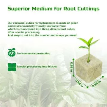 FLOWERPLUS Rockwool Cubes for Hydroponics Growing, 1" 50 Plugs Rock Wool Seed Starter Sheet