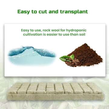 FLOWERPLUS Rockwool Cubes for Hydroponics Growing, 1" 50 Plugs Rock Wool Seed Starter Sheet