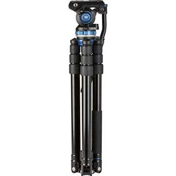 Benro A3883 Reverse-Folding Aluminum Travel Tripod with S6Pro Fluid Video Head (A3883TS6PRO)