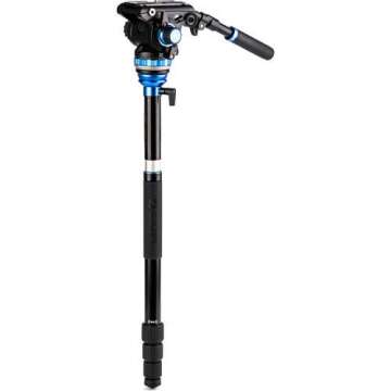 Benro A3883 Reverse-Folding Aluminum Travel Tripod with S6Pro Fluid Video Head (A3883TS6PRO)