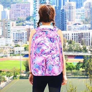 UFNDC Womens Laptop Backpack, 17" Waterproof Travel Computer Bookbag, Cute Anti Theft Pink Backpacks...