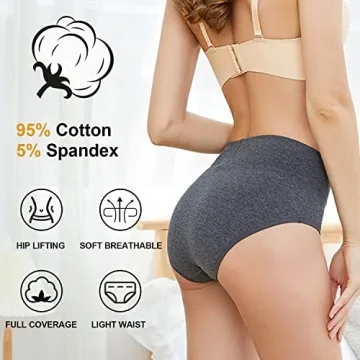 Shop Coskefy Women's Soft High Waisted Cotton Underwear