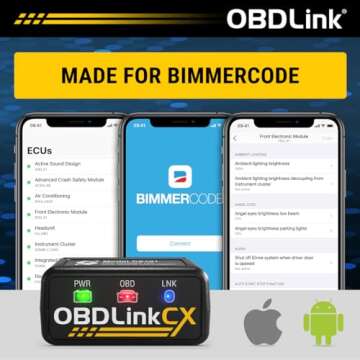 OBDLink CX Bimmercode Bluetooth 5.1 OBD2 Adapter for BMW/Mini, Works with iPhone/iOS & Android, Car Coding, OBD II Diagnostic Scanner