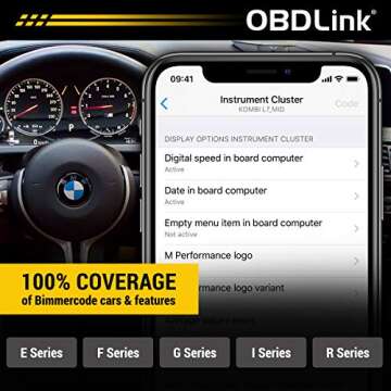 OBDLink CX Bimmercode Bluetooth 5.1 OBD2 Adapter for BMW/Mini, Works with iPhone/iOS & Android, Car Coding, OBD II Diagnostic Scanner