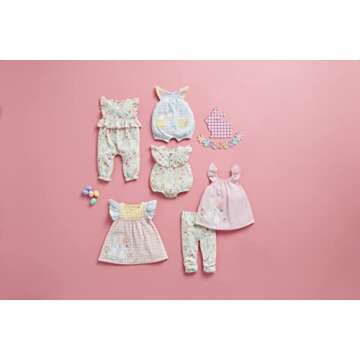 Mud Pie Girls Bunny Gingham Dress, Pink, 4T