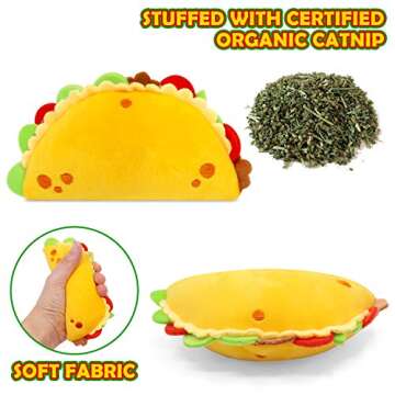 Avocado Taco Chili Nacho Catnip Toys Pack of 4 for Cats