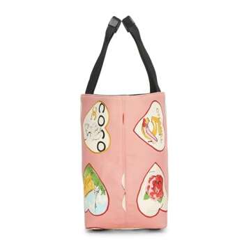 Chanel, Pre-Loved Pink Canvas Camellia Heart Tote, Pink