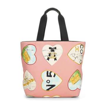 Chanel, Pre-Loved Pink Canvas Camellia Heart Tote, Pink