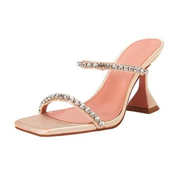 VETASTE Women's Satin Heeled Sandals for Weddings and Parties