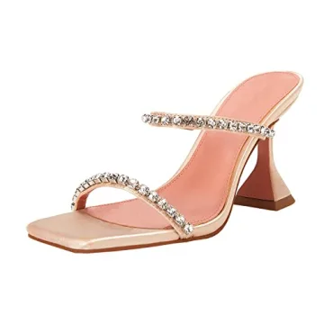 VETASTE Women's Satin Heeled Sandals for Weddings and Parties