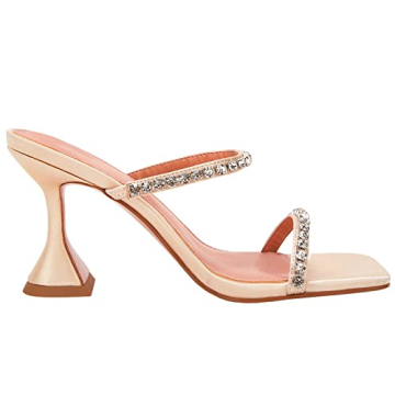 VETASTE Women's Satin Heeled Sandals for Weddings and Parties