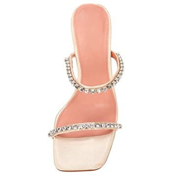 VETASTE Women's Satin Heeled Sandals for Weddings and Parties