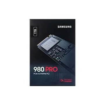 SAMSUNG 980 PRO SSD 1TB PCIe 4.0 NVMe Gen 4 Gaming M.2 Internal Solid State Drive Memory Card , Maximum Speed, Thermal Control MZ-V8P1T0B/AM