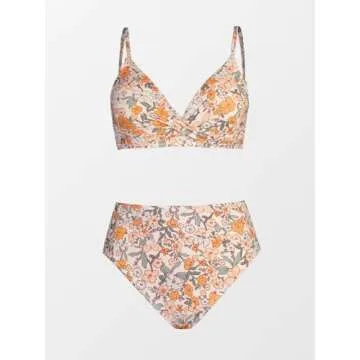 CUPSHE High Waisted Twist Front Bikini Set for Women