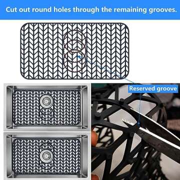 JIUBAR Sink protectors for kitchen sink |16"18"19"24"26"28"29"silicone sink mat| Silicone Kitchen Si...