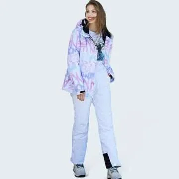 RIUIYELE Women's Ski Jackets and Pants Set Waterproof Insulated Snowsuit Winter Warm Skisuit Fashion Snowboarding Snow Coat (304+Light Pink,L)