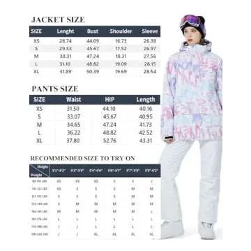 RIUIYELE Women's Ski Jackets and Pants Set Waterproof Insulated Snowsuit Winter Warm Skisuit Fashion Snowboarding Snow Coat (304+Light Pink,L)