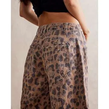 Kedera Mid Rise Barrel Jeans for Women Wide Leg Mid Waist Cropped Denim Pants Y2k Baggy Boyfriend Jeans with Pockets